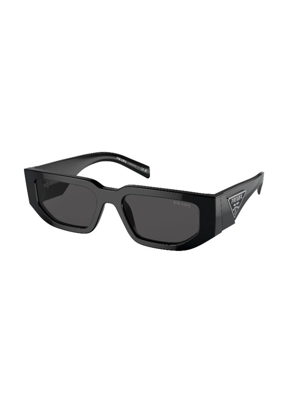 New Prada Men's Sunglasses Black Square Grey Lens Acetate Frame PR 09ZS 1AB5S0